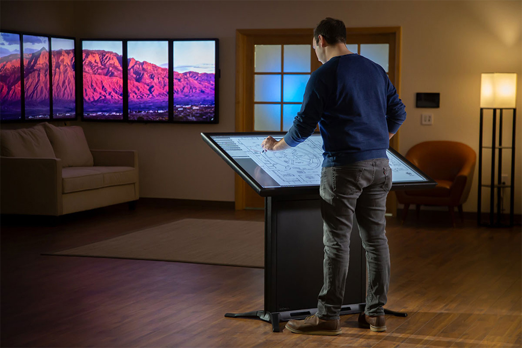 Drafting II - Drafting Style Touch Table Kiosk by Ideum